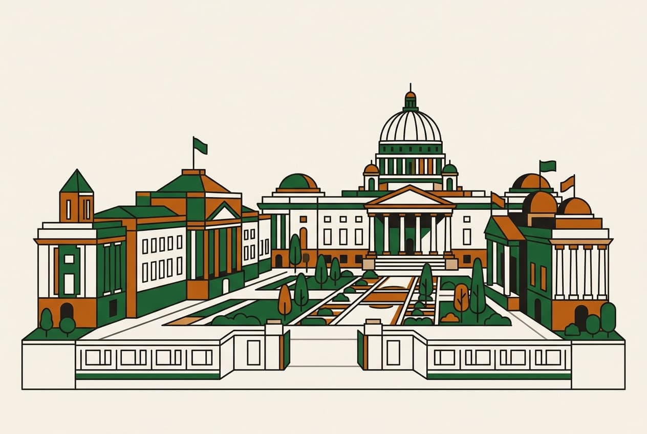 Illustration : Palais présidentiel, bâtiment législatif, parlement